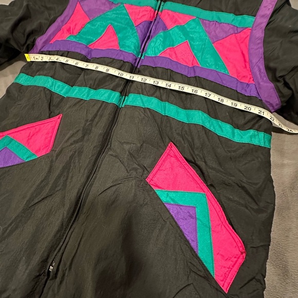 VTG 80’s Huband for Her Puffer Jacket. Geometric pattern Pink, Purple, Teal. Sm - Picture 3 of 15
